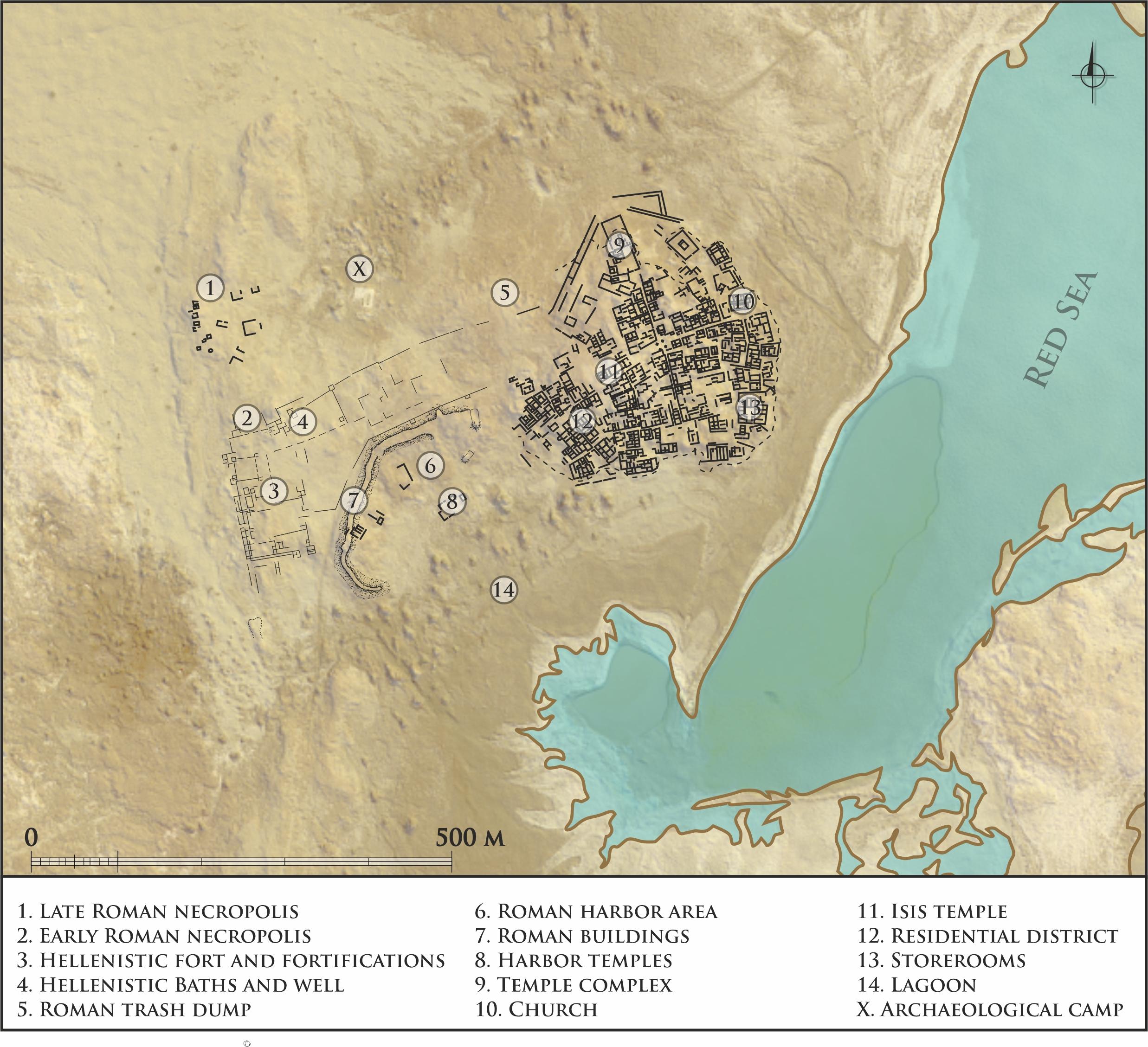 Map of Berenike (Maxar Technologies, NTT DATA Corporation, M. Gwiazda, M. Łuba, M. Wiktorzak, Sz. Popławski)(CC-BY4.0 License)